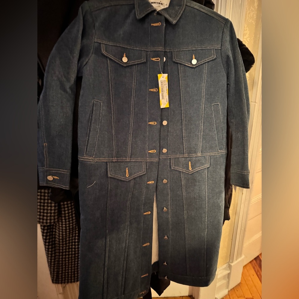 Rocket X Lunch Sherling lined 3/4 length jean coat.